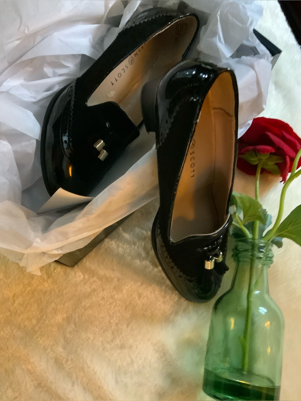 Karen Scott Black Patent Tassel Loafers for Women